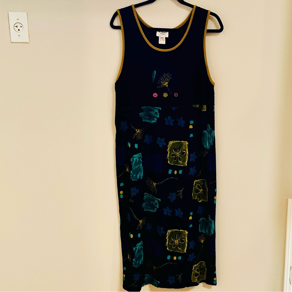 Naturally Yours Honolulu sleeveless dress X-Large in VGC Rayon p-p 21” s-h 47”